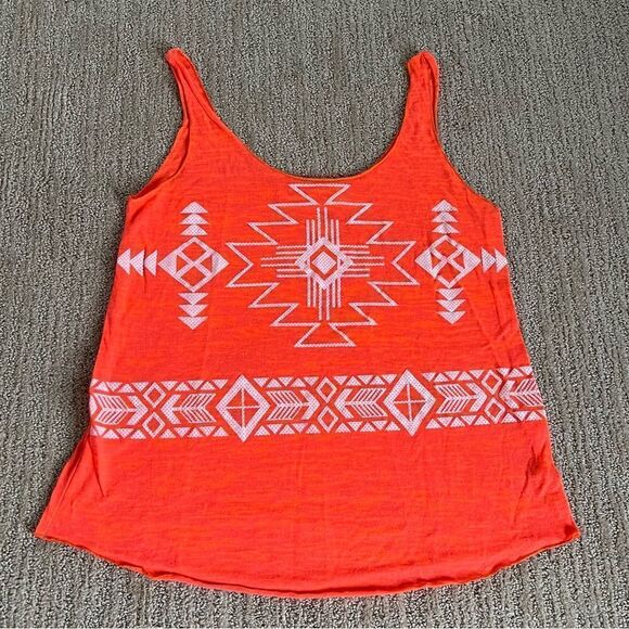 Vintage Havana Orange Aztec Print Tank Top - Picture 1 of 6
